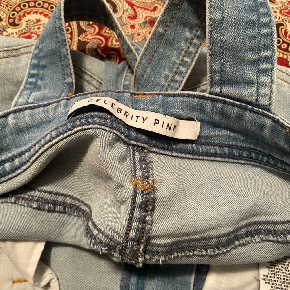 Celebrity Pink Distressed Denim Overall Size S - Picture 7 of 12